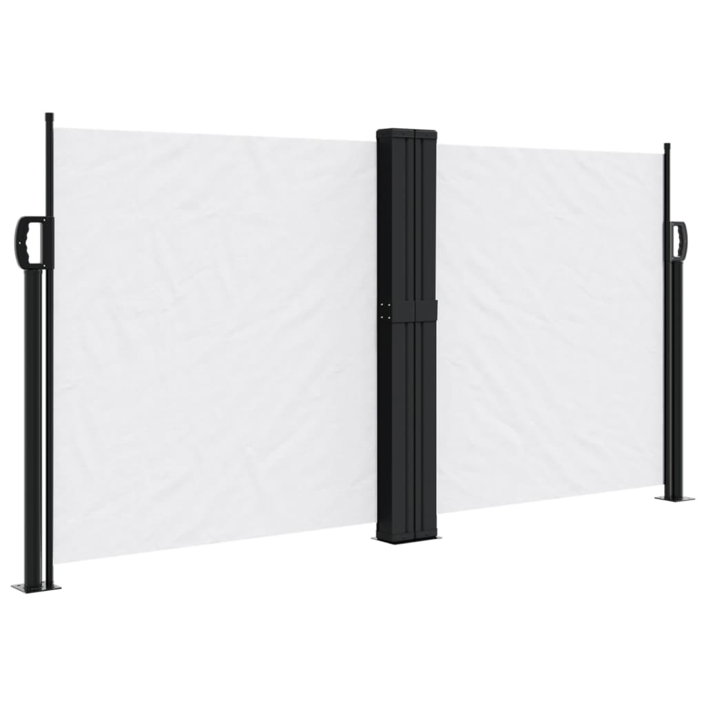 Uttrekkbar sidemarkise hvit 120x1200 cm