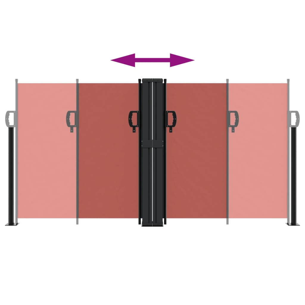 Uttrekkbar sidemarkise terrakotta 120x1200 cm