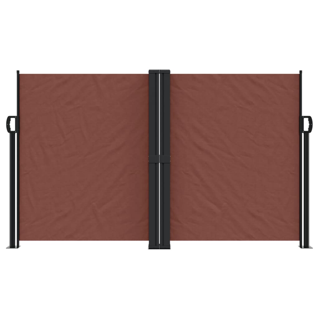 Uttrekkbar sidemarkise brun 140x1200 cm