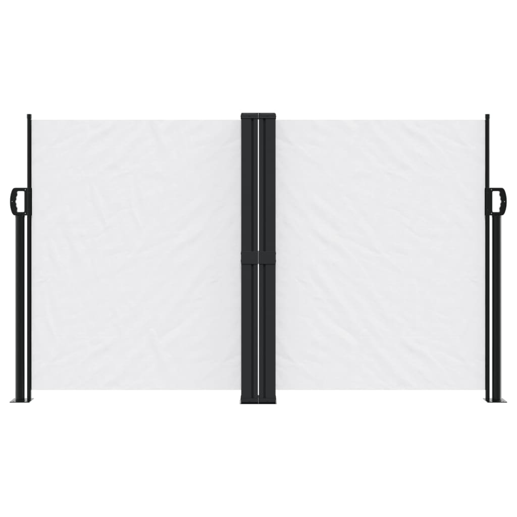 Uttrekkbar sidemarkise hvit 140x1200 cm