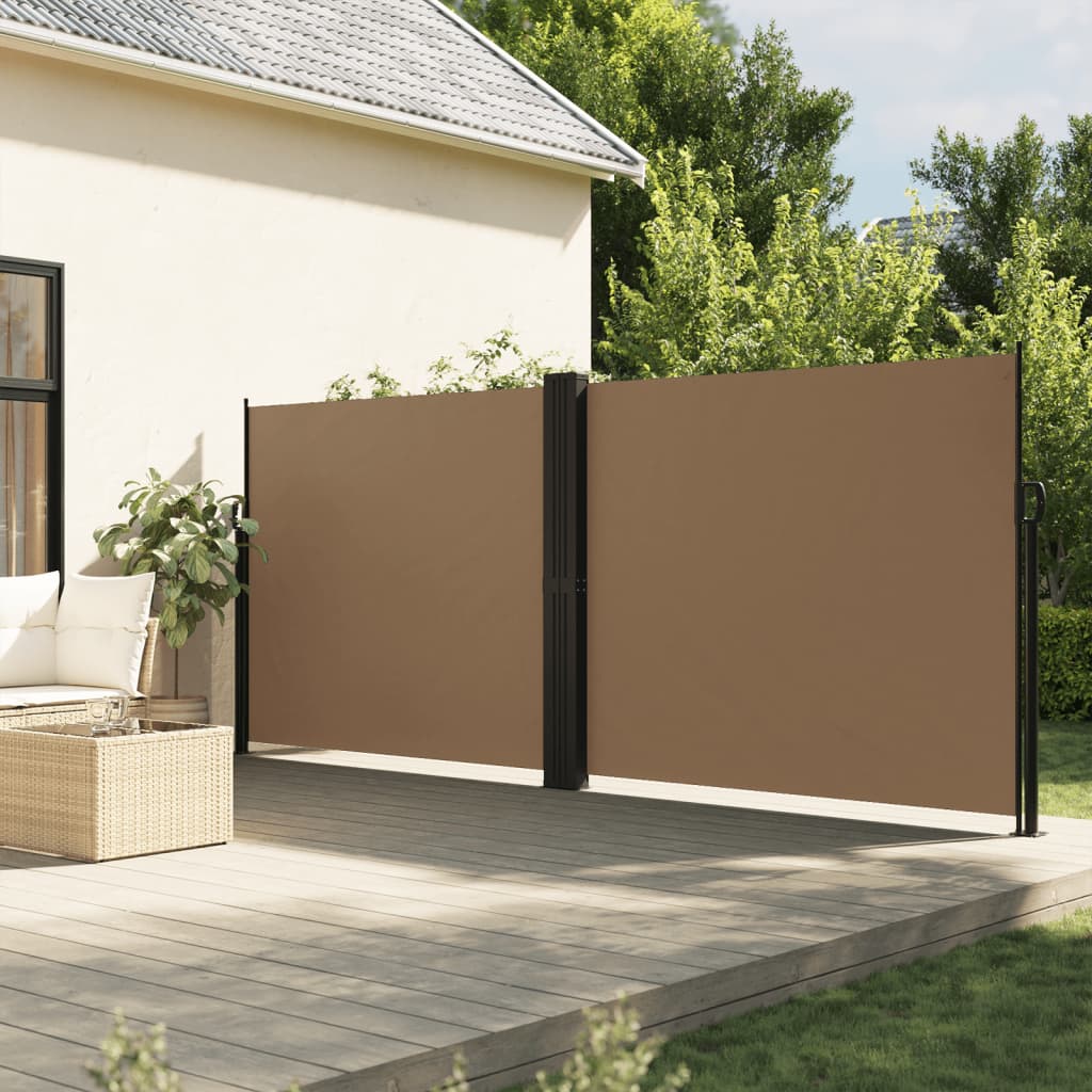 Uttrekkbar sidemarkise gråbrun 160x1200 cm