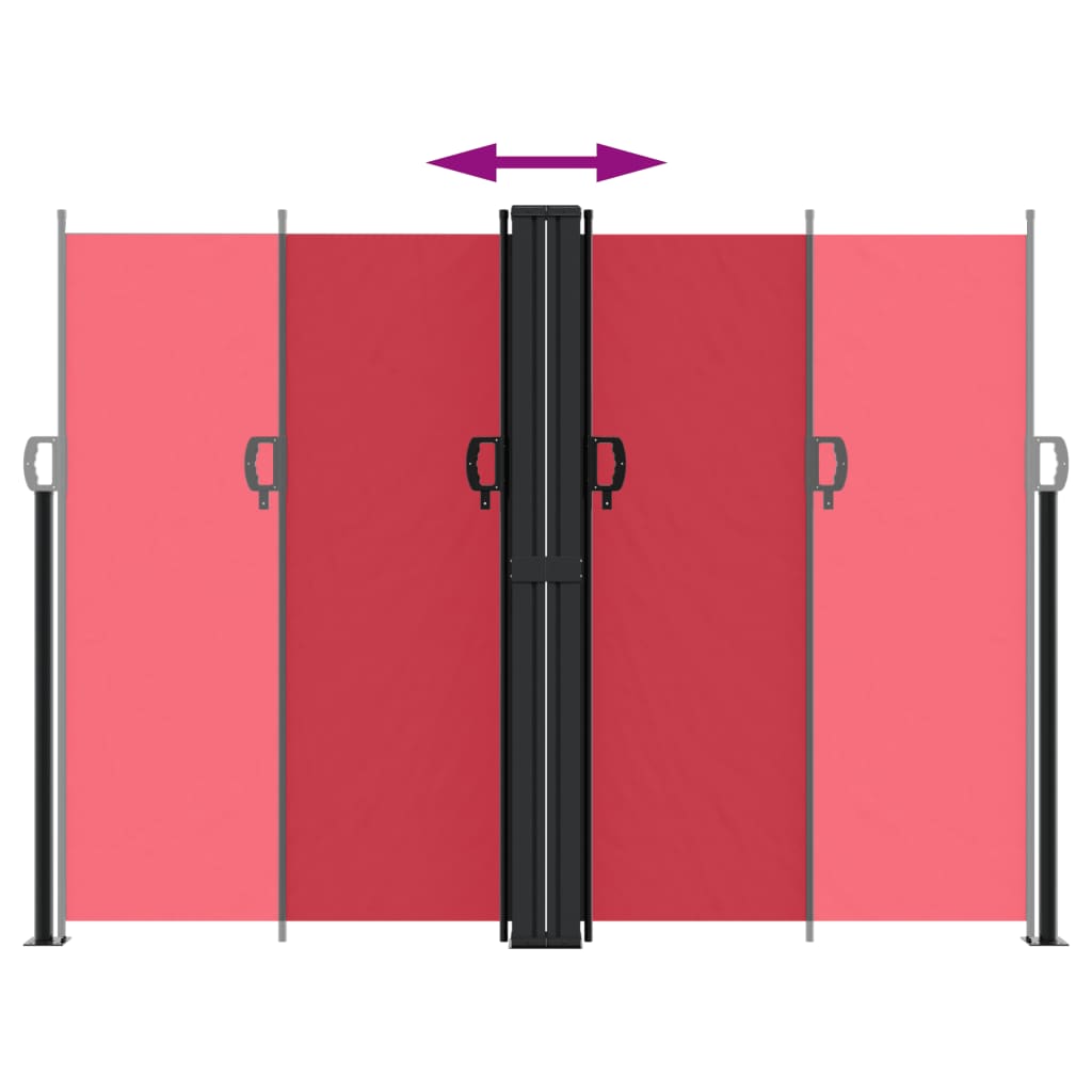 Uttrekkbar sidemarkise 180x1200 cm rød