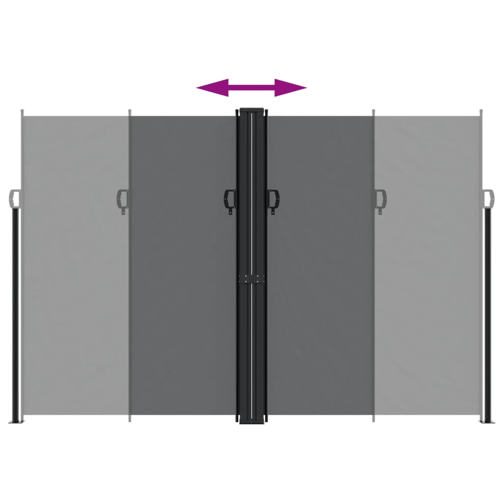 Uttrekkbar sidemarkise 220x1200 cm svart