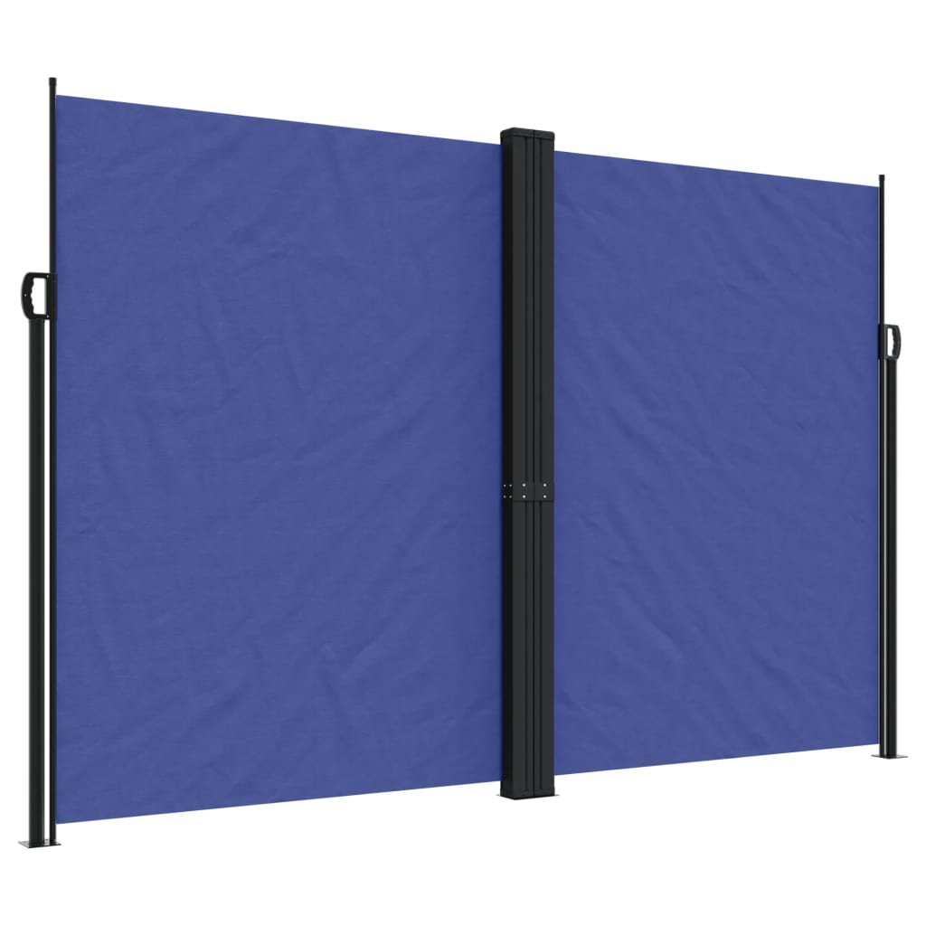 Uttrekkbar sidemarkise blå 220x1200 cm