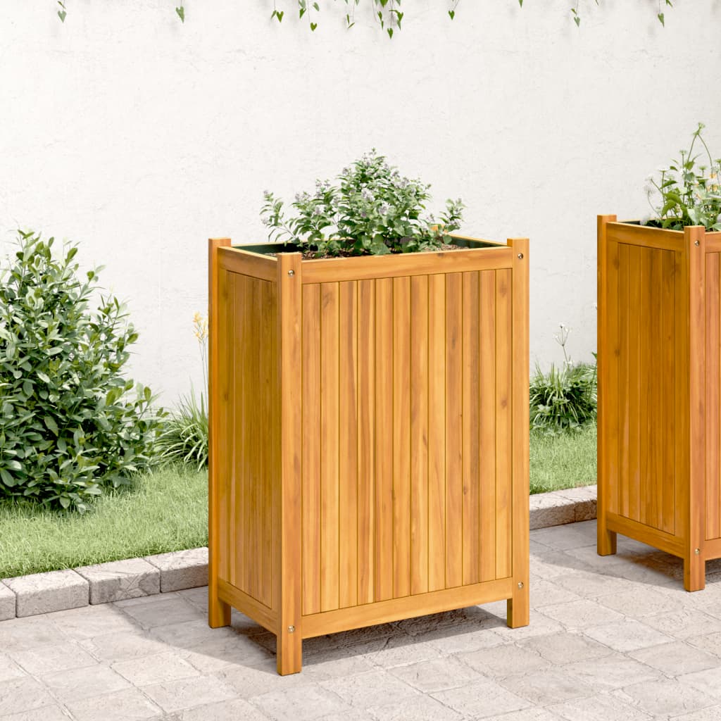 Plantekasse med foring 54x31x75 cm helte akasie