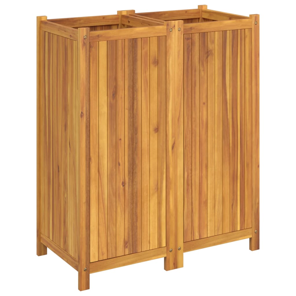 Plantekasse med foring 84x42x100 cm helte akasie