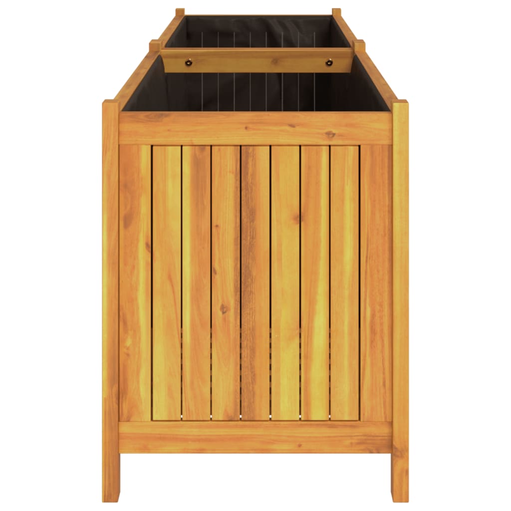 Plantekasse med foring 199x38,5x50 cm helte akasie vidaXL