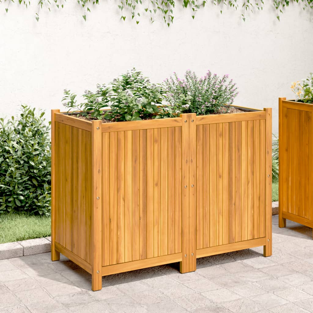 Plantekasse med foring 100x50x75 cm helte akasie