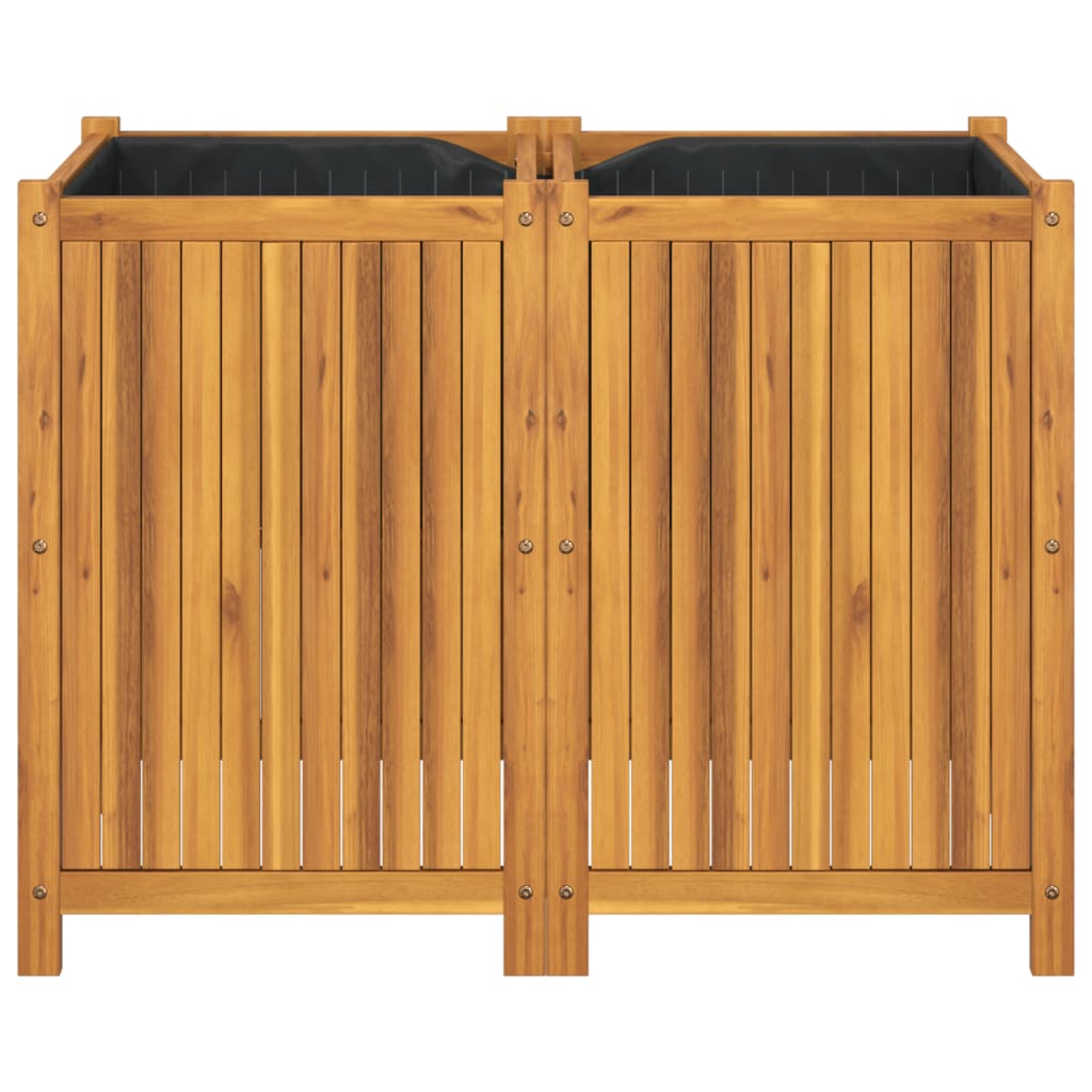 Plantekasse med foring 100x50x75 cm helte akasie