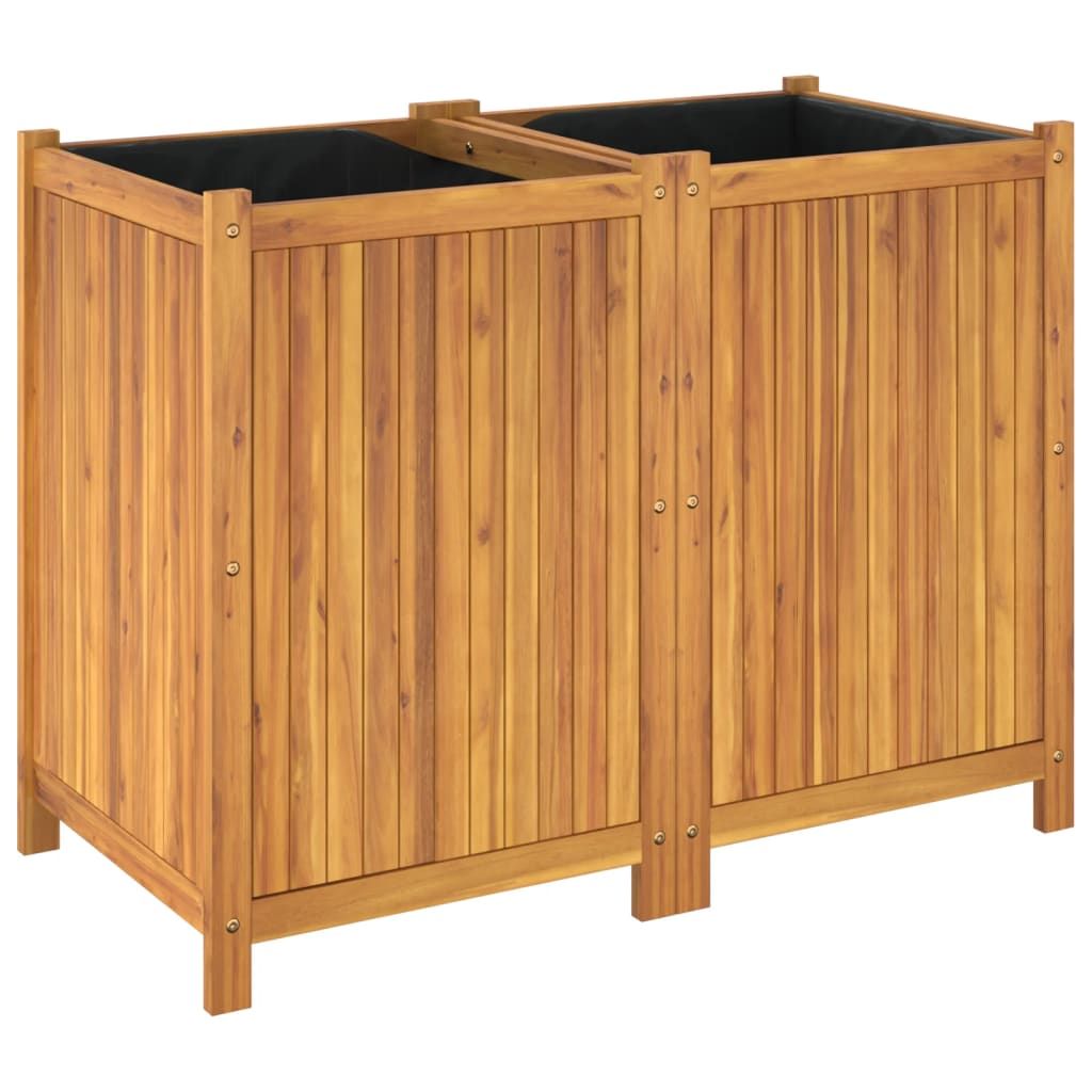 Plantekasse med foring 100x50x75 cm helte akasie