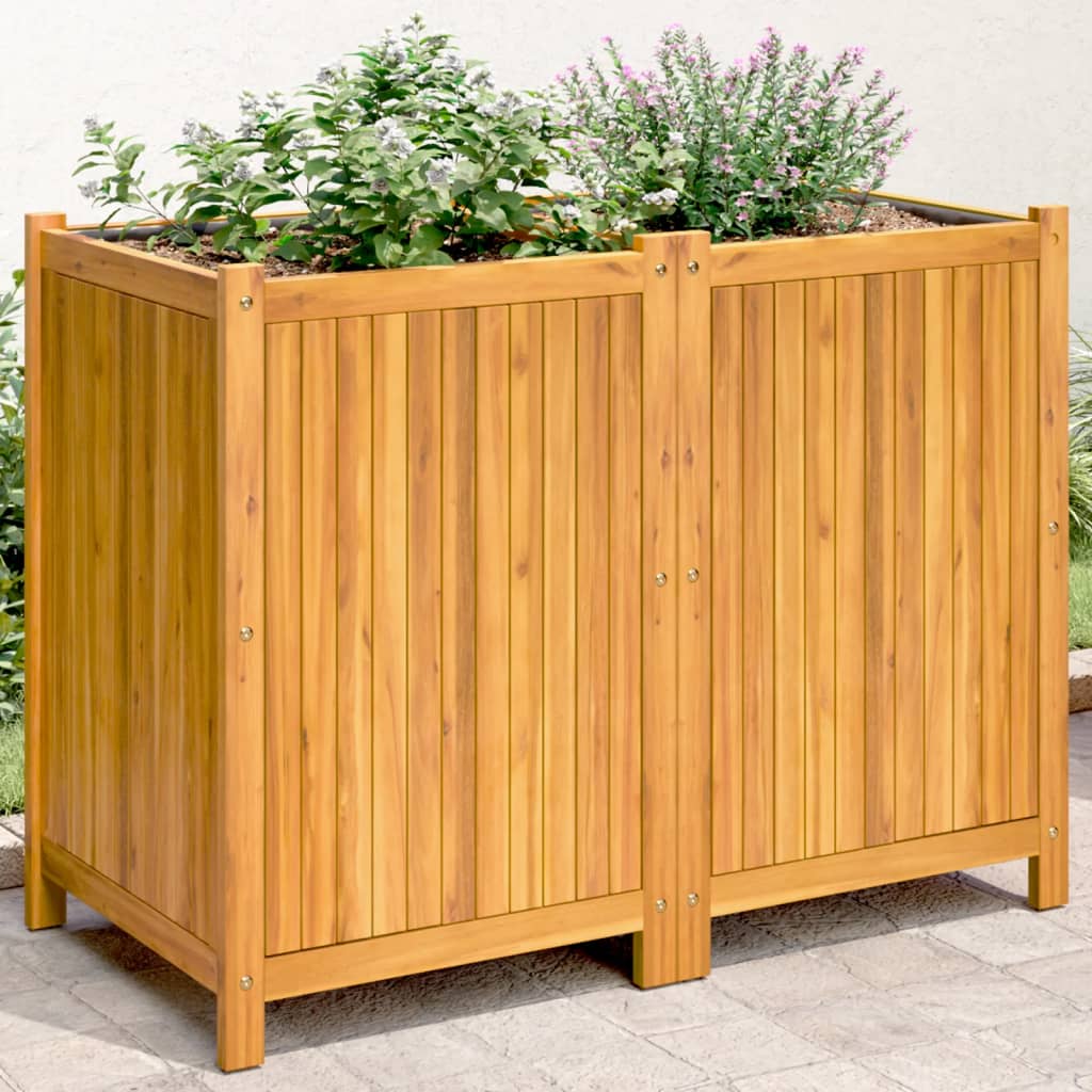 Plantekasse med foring 100x50x75 cm helte akasie