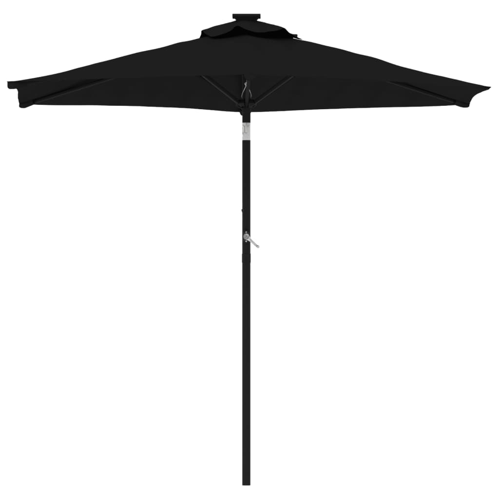 Hageparasoll med stålstang svart 225x225x212 cm vidaXL
