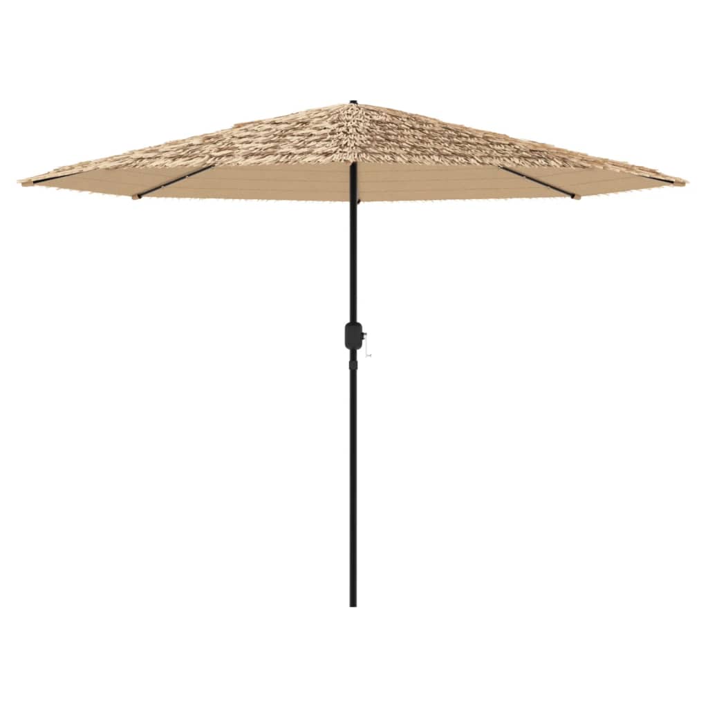 Hageparasoll med LED med stålstang brun 388x388x248 cm vidaXL