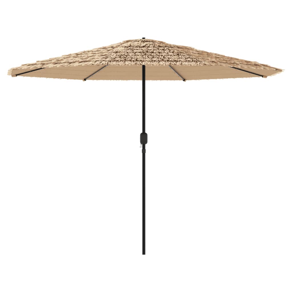 Hageparasoll med LED med stålstang brun 388x388x248 cm vidaXL