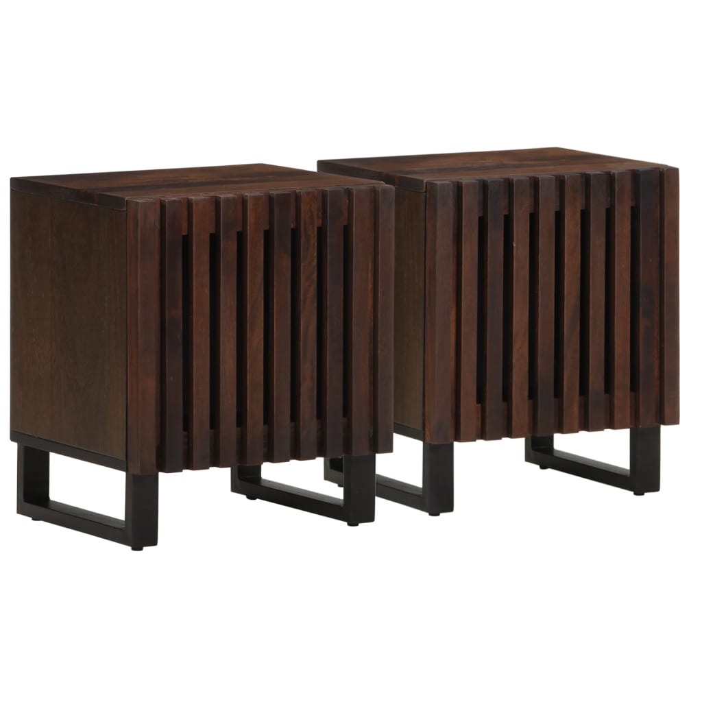 Nattbord 2 stk 40x34x46 cm heltre mango
