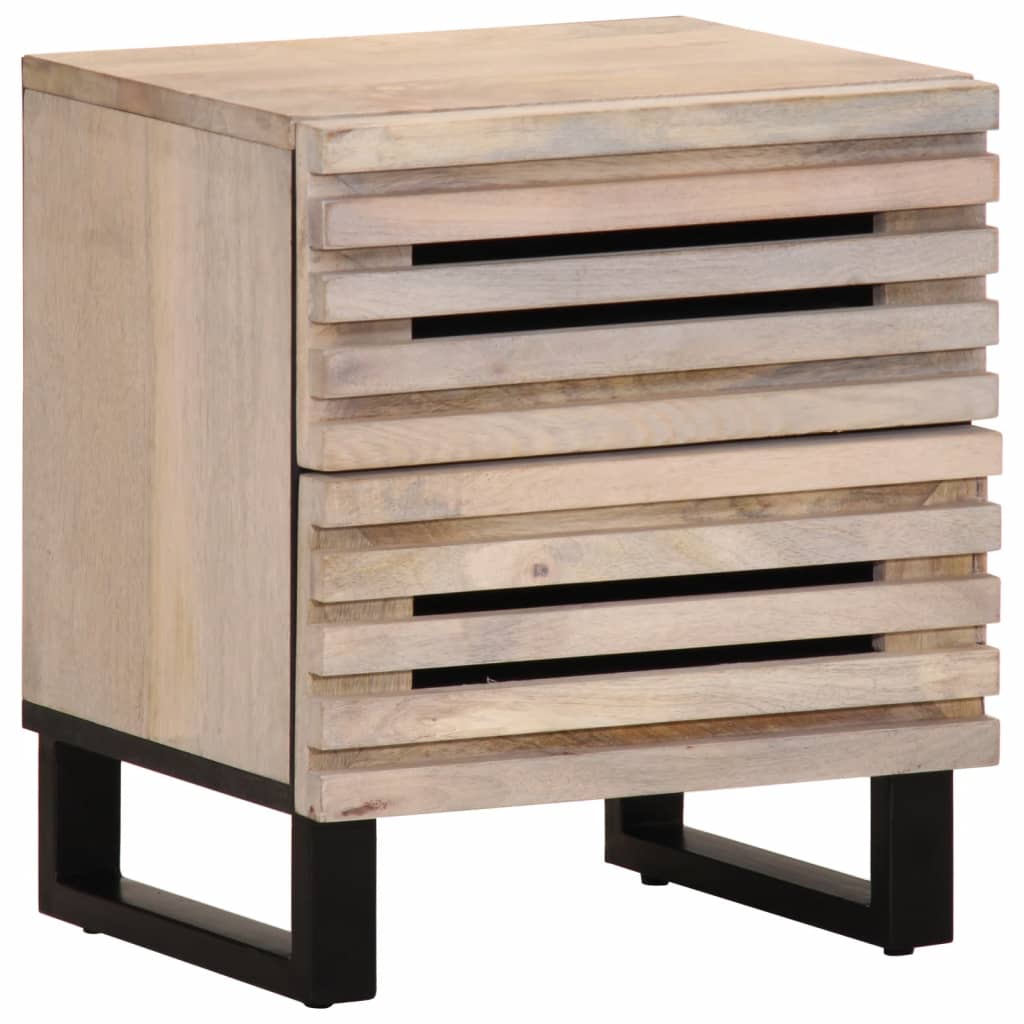 Nattbord 2 stk 40x34x46 cm heltre bleket mango