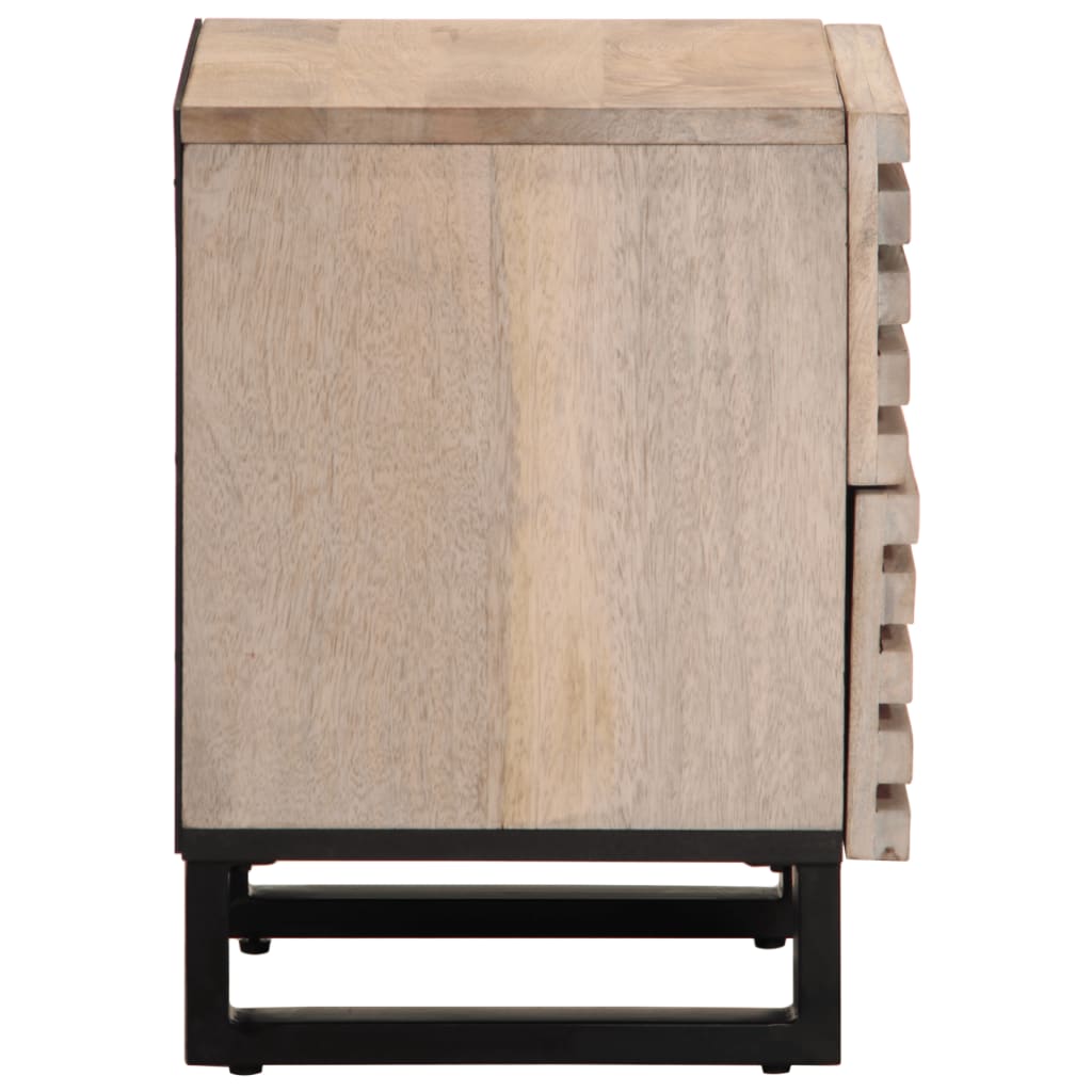 Nattbord 2 stk 40x34x46 cm heltre bleket mango