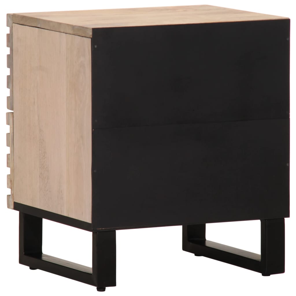 Nattbord 2 stk 40x34x46 cm heltre bleket mango