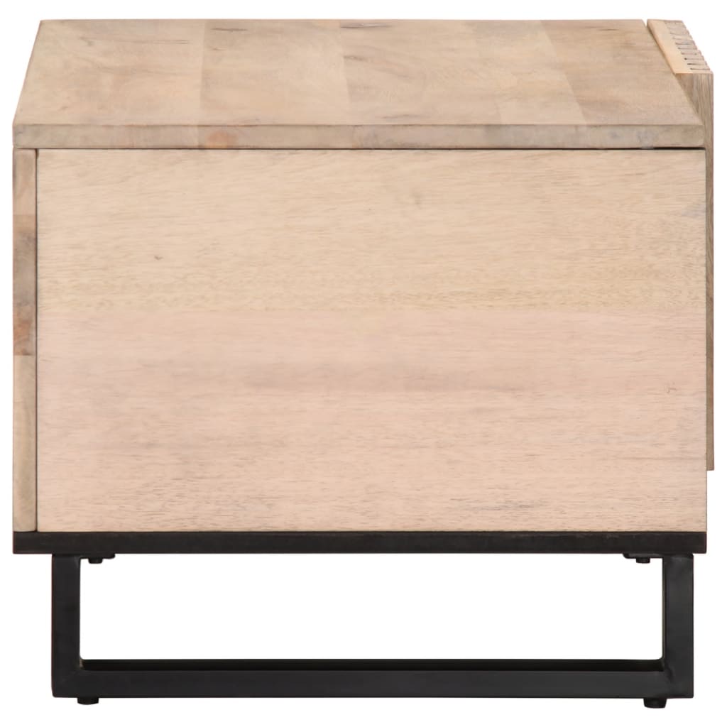 Salongbord hvit 80x51x40 cm heltre mango