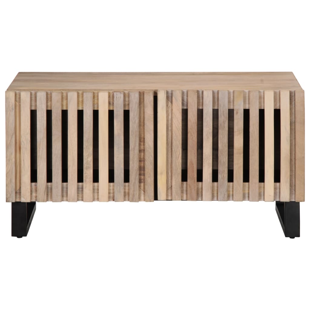 Salongbord hvit 80x51x40 cm heltre mango
