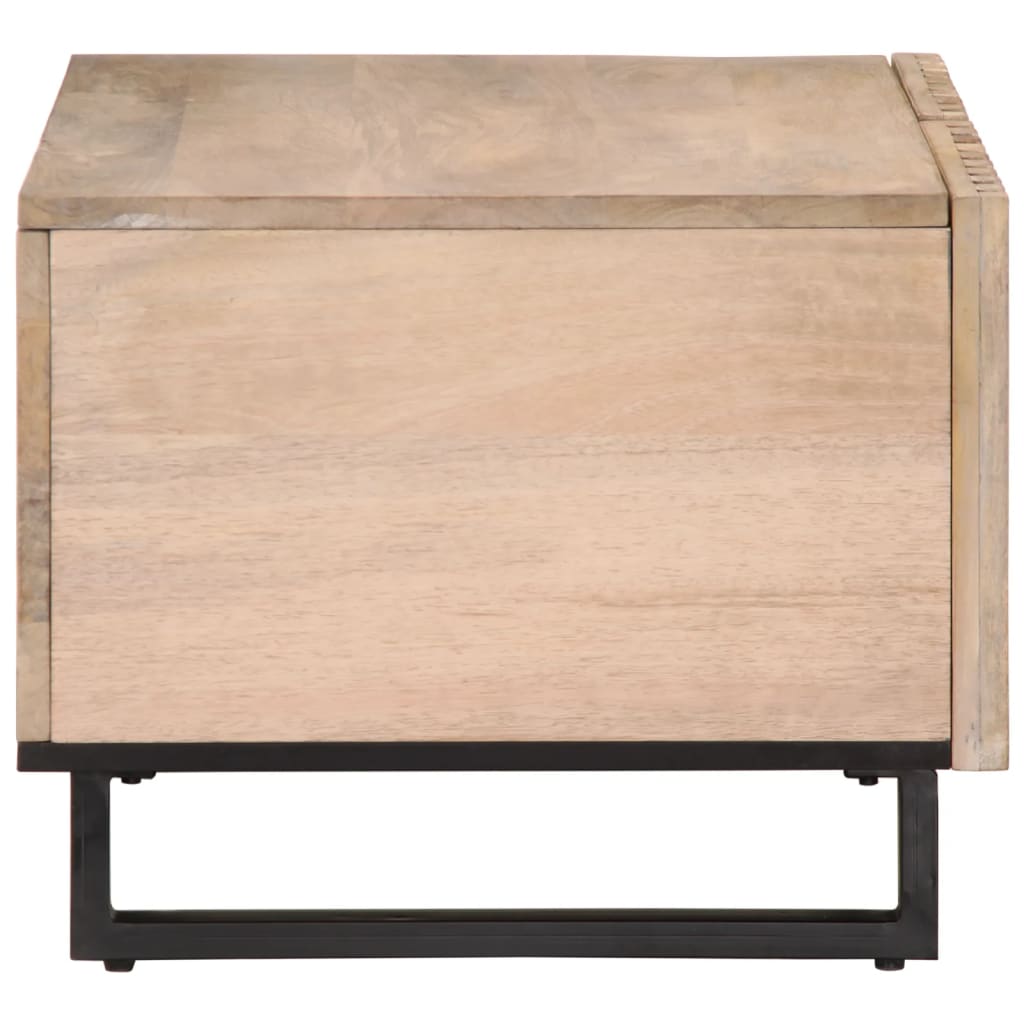 Salongbord hvit 80x51x40 cm heltre mango