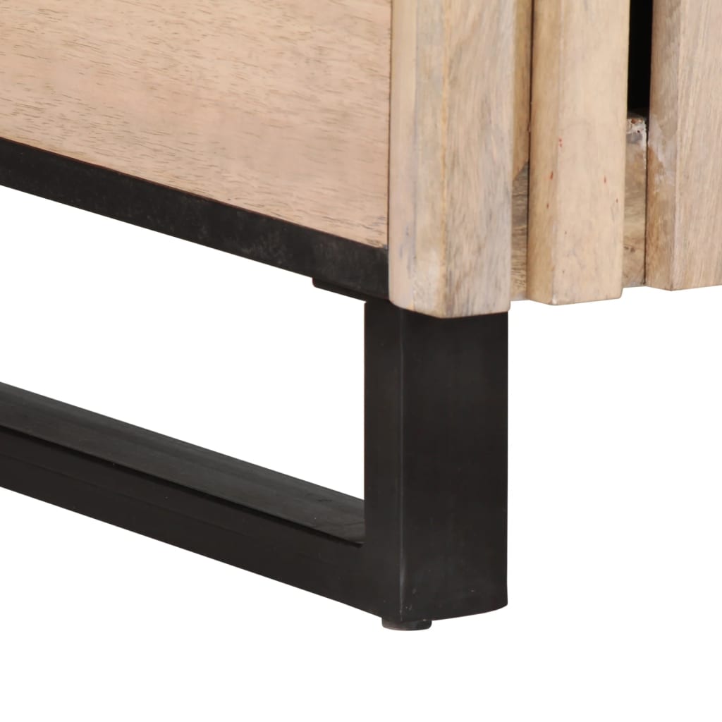 Salongbord hvit 80x51x40 cm heltre mango