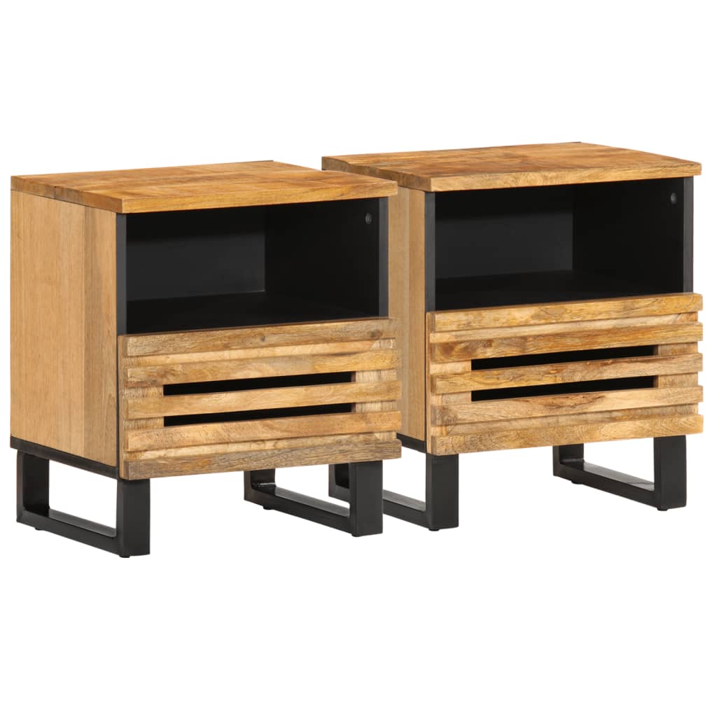 Nattbord 2 stk 40x34x46 cm grovt heltre mangotre