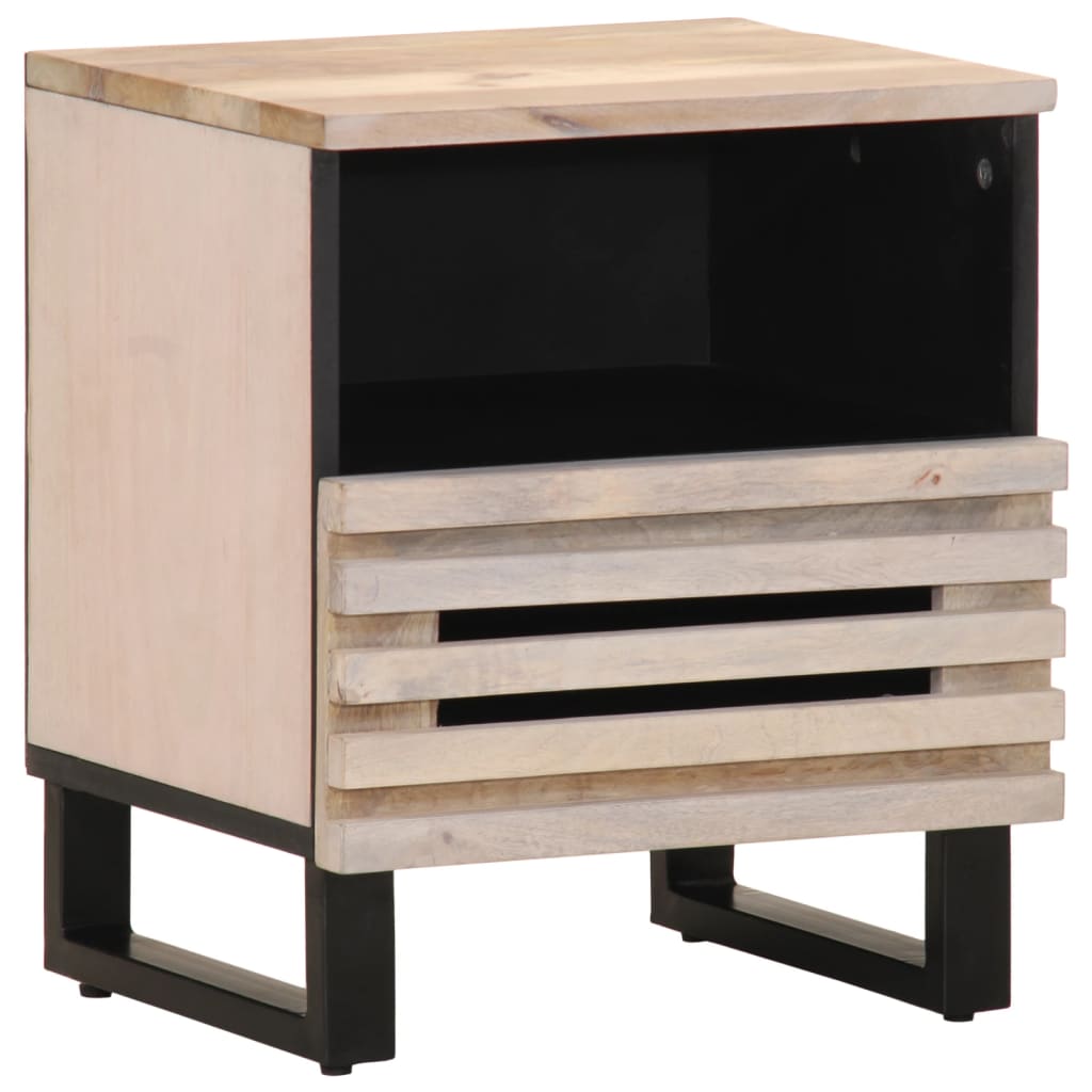 Nattbord 2 stk 40x34x46 cm heltre bleket mango