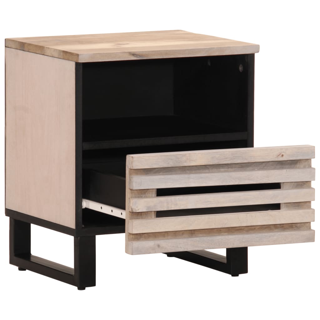 Nattbord 2 stk 40x34x46 cm heltre bleket mango