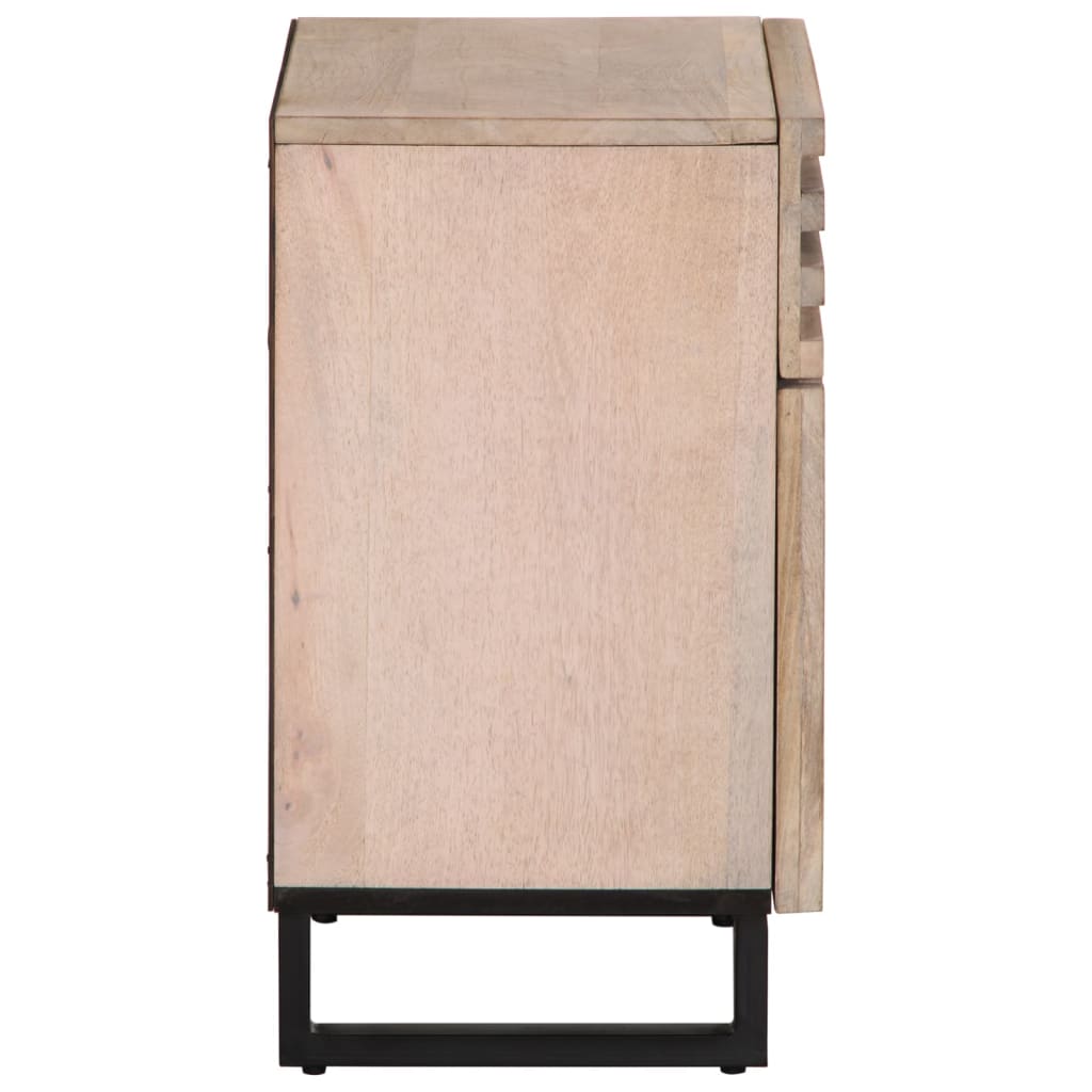 Nattbord hvit 50x34x60 cm heltre mango