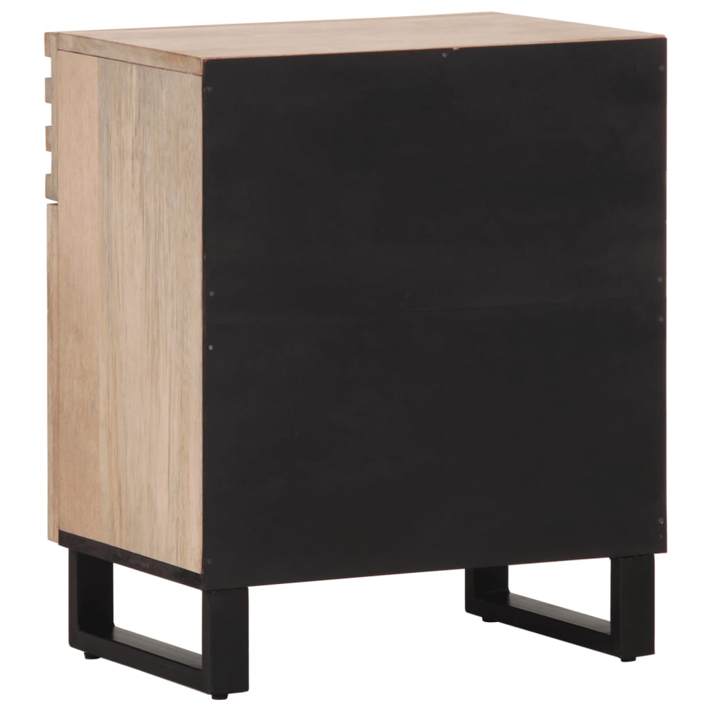 Nattbord hvit 50x34x60 cm heltre mango