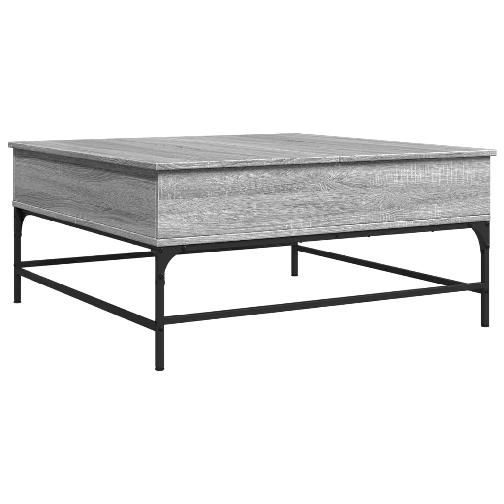 Salongbord grå sonoma 95x95x45 cm konstruert tre og metall