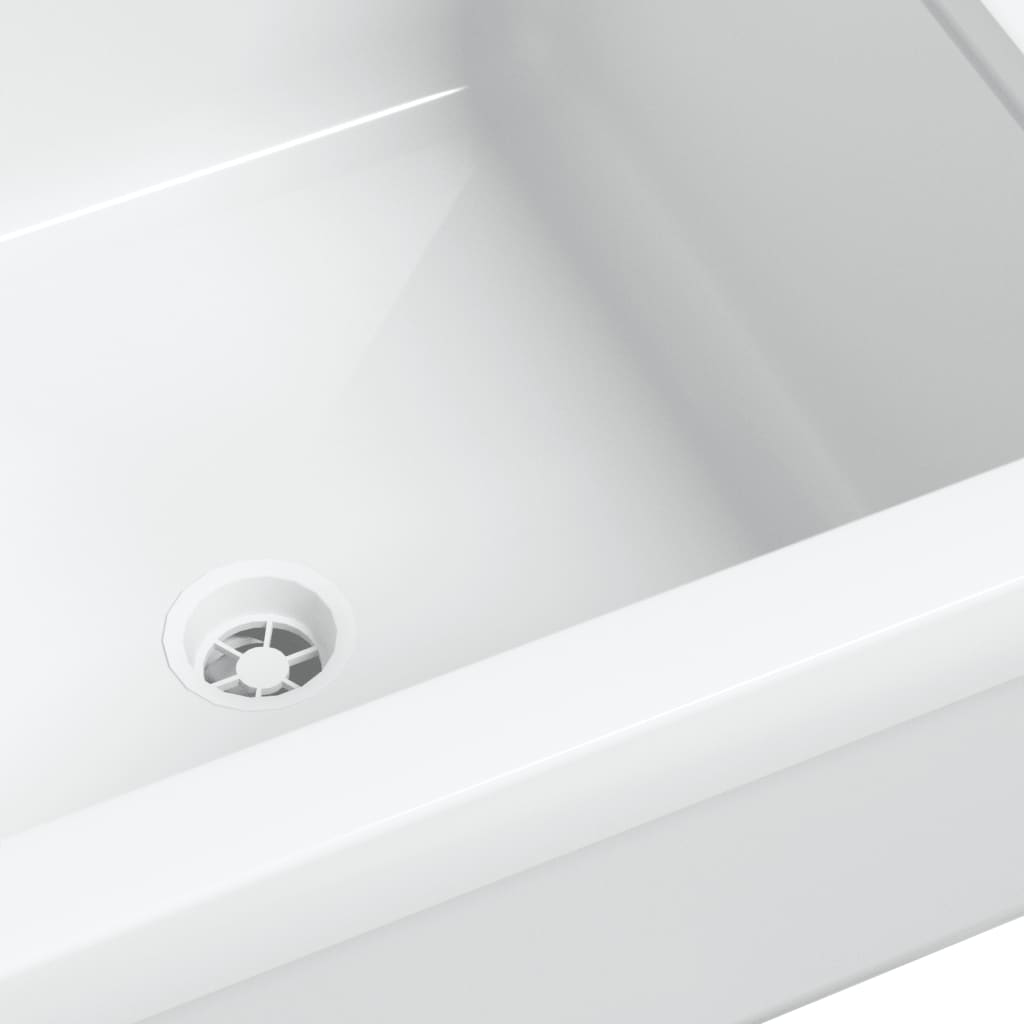 Veggmontert servant hvit 40x40x24 cm harpiks