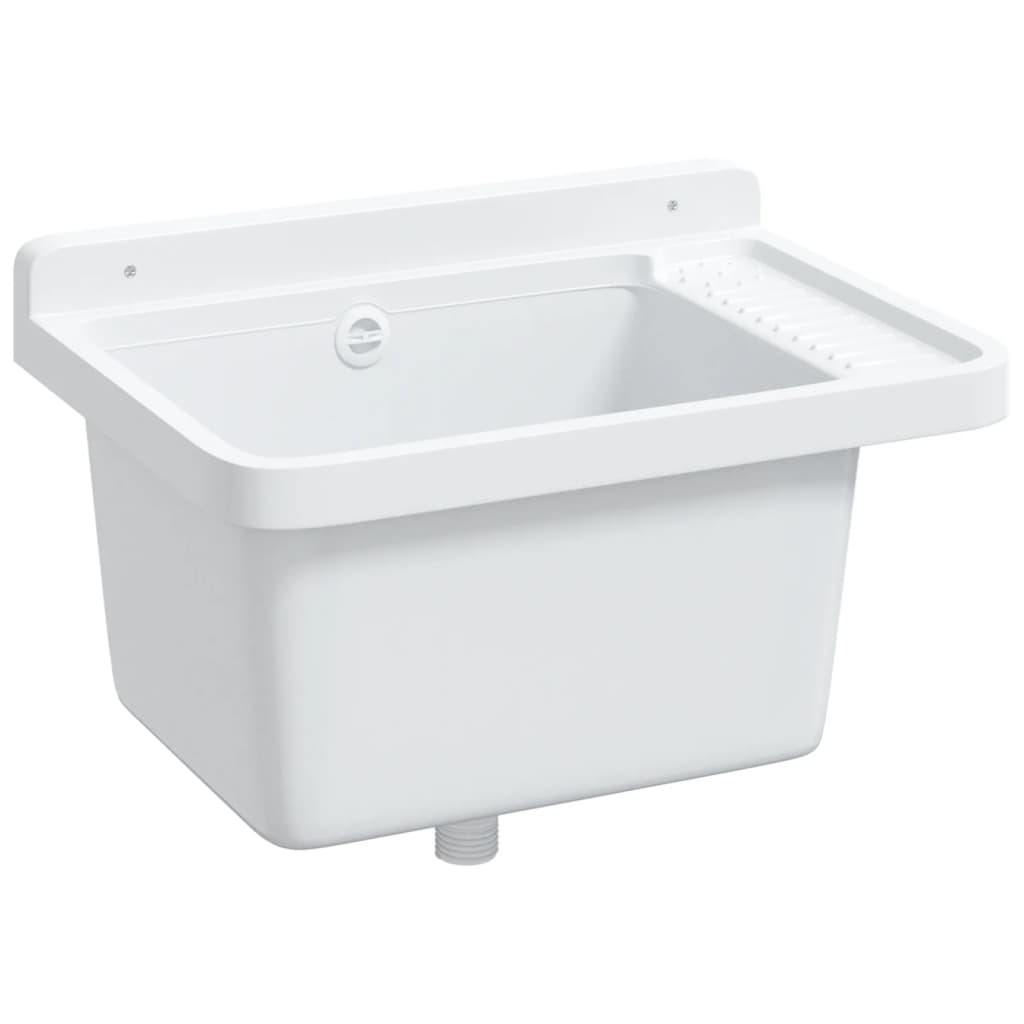 Veggmontert servant hvit 50x35x24 cm harpiks