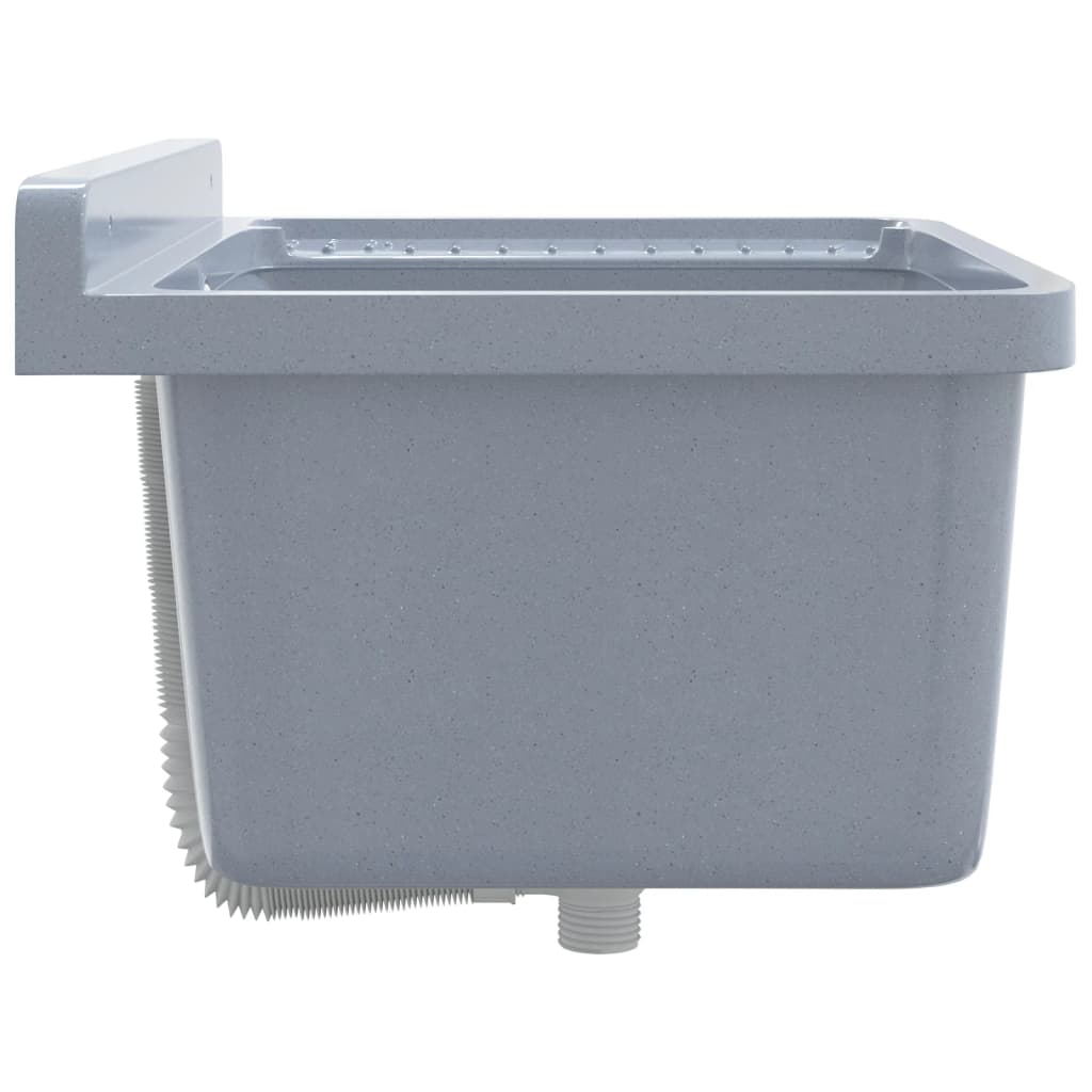 Veggmontert servant grå 60x40x28 cm harpiks vidaXL