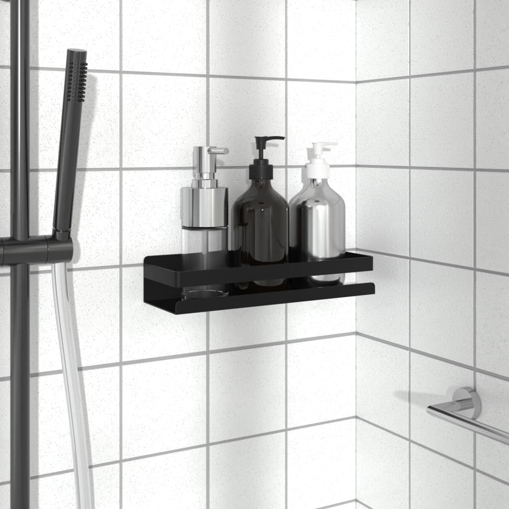 Dusjhylle matt svart 30x10x6 cm børstet 304 rustfritt stål vidaXL