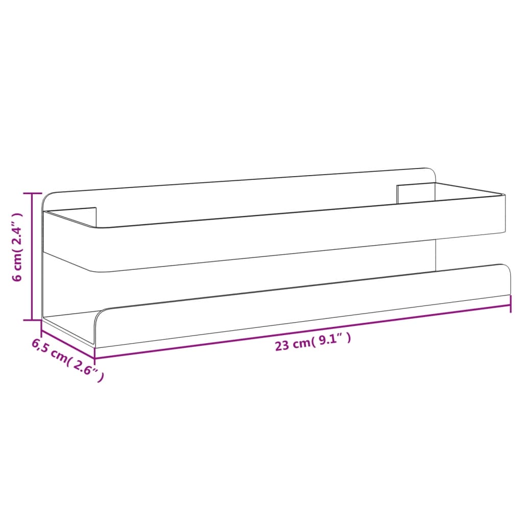 Dusjhylle matt svart 23x6,5x6 cm børstet 304 rustfritt stål vidaXL