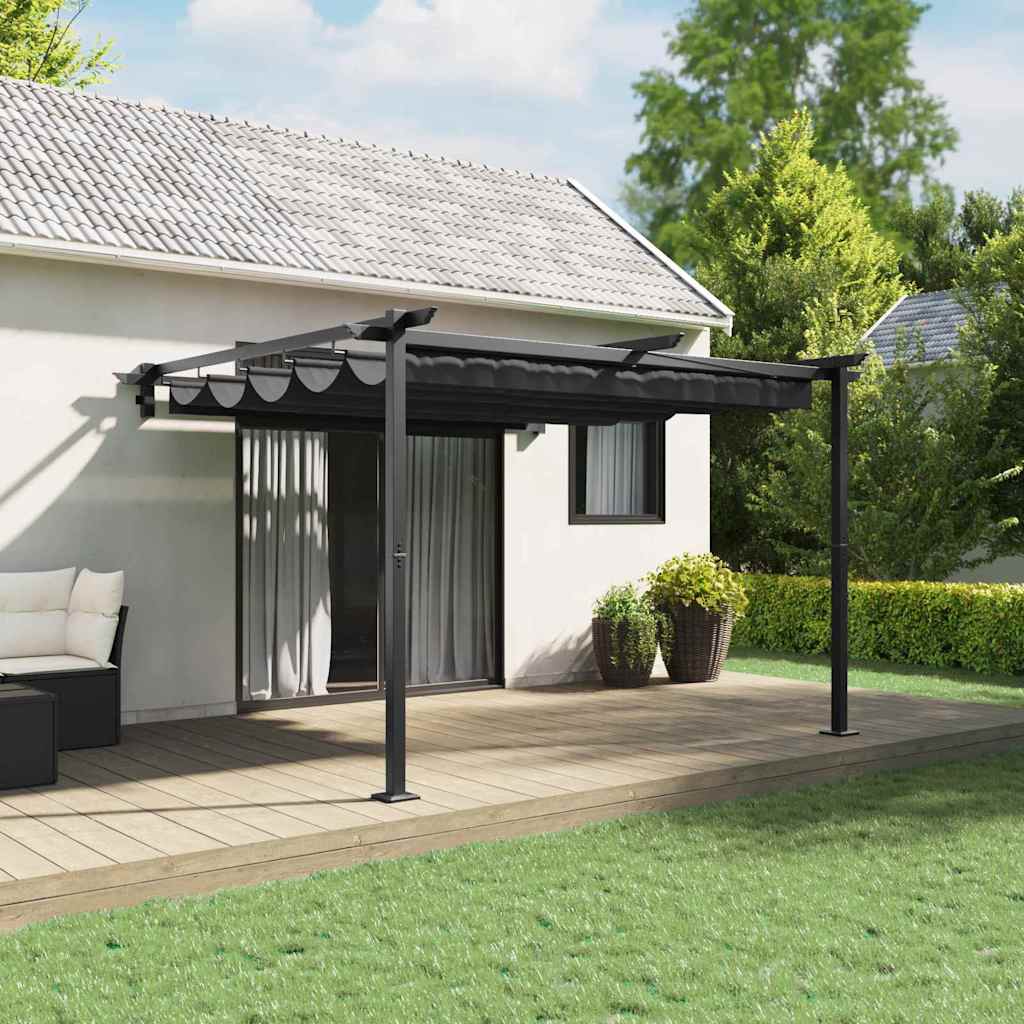 Paviljong 300 x 300 x 200 cm Antrasitt Polyester