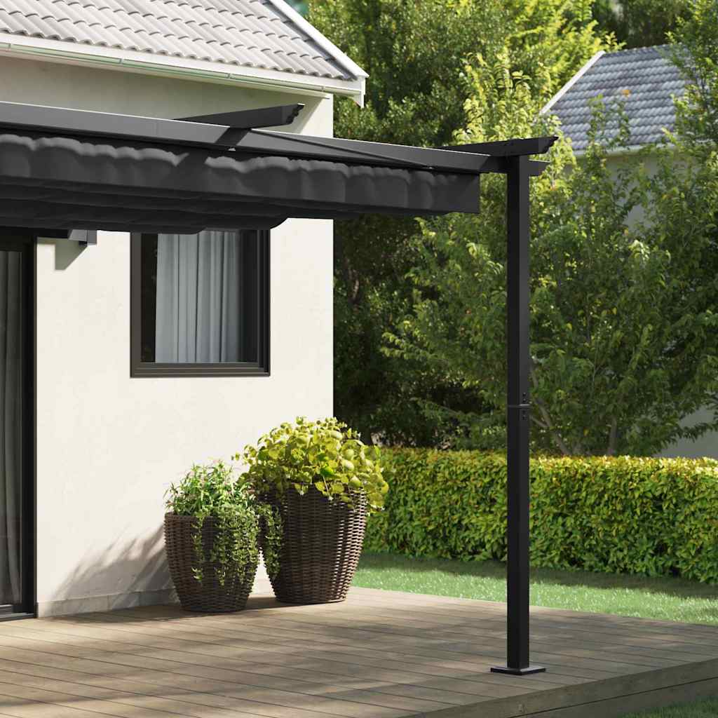 Paviljong 300 x 300 x 200 cm Antrasitt Polyester