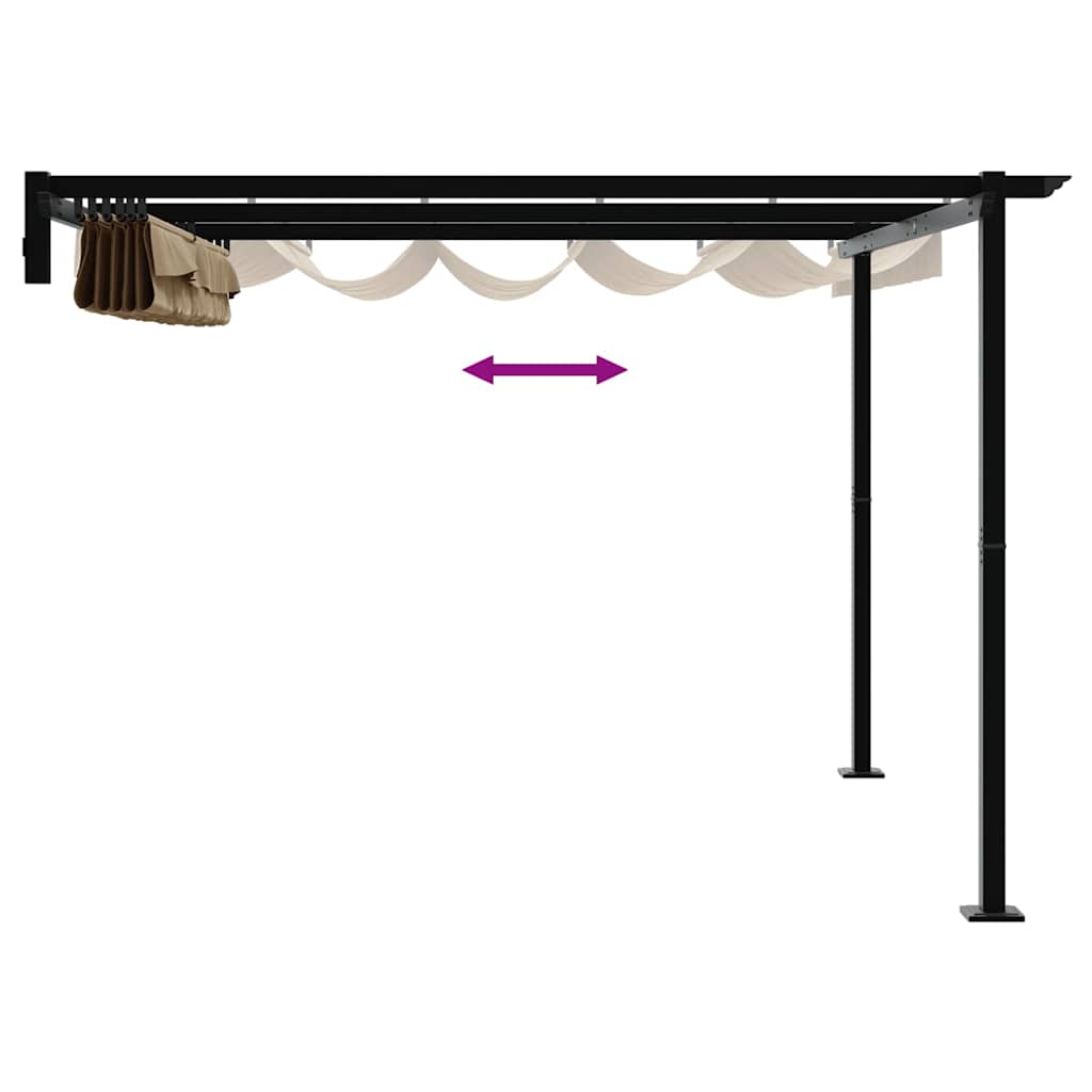 Paviljong 300 x 300 x 200 cm Gråbrun Polyester