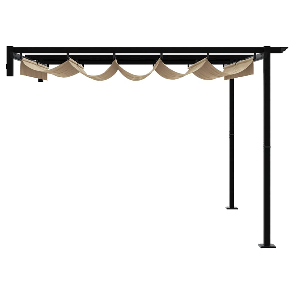 Paviljong 300 x 300 x 200 cm Gråbrun Polyester