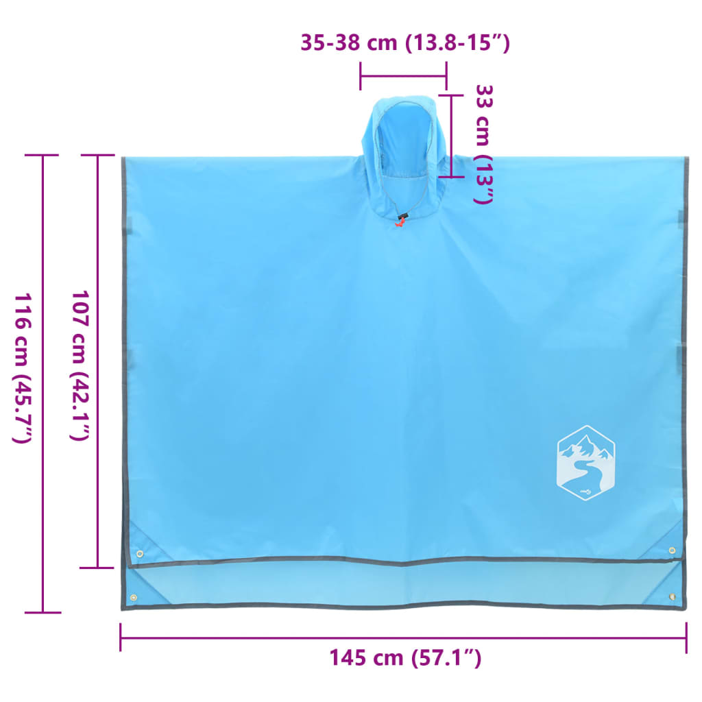 Regnponcho med hette 2-i-1 design 223x145 cm