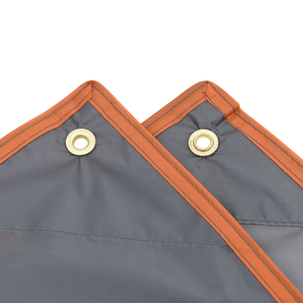Regnponcho med hette 2-i-1 design grå og oransje 223x145 cm