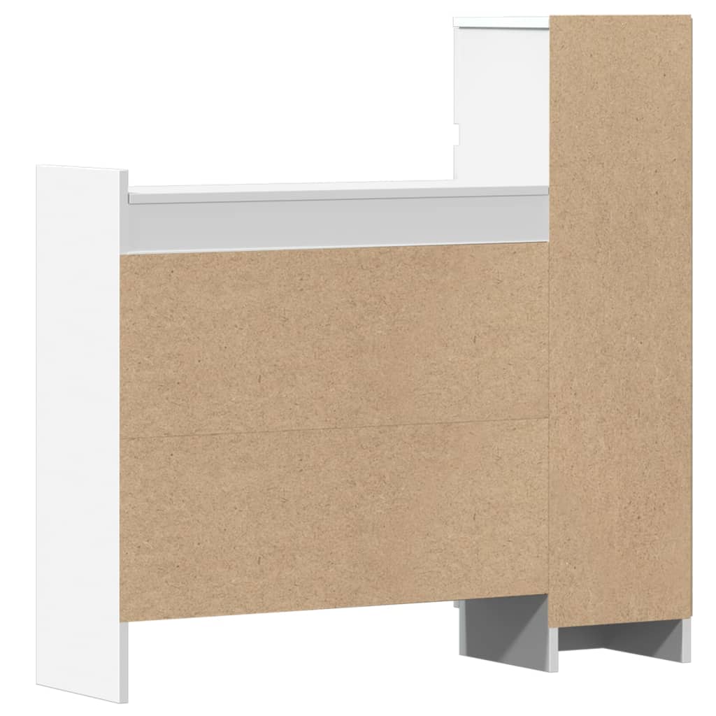 Skohylle hvit 100,5x28x100 cm konstruert tre