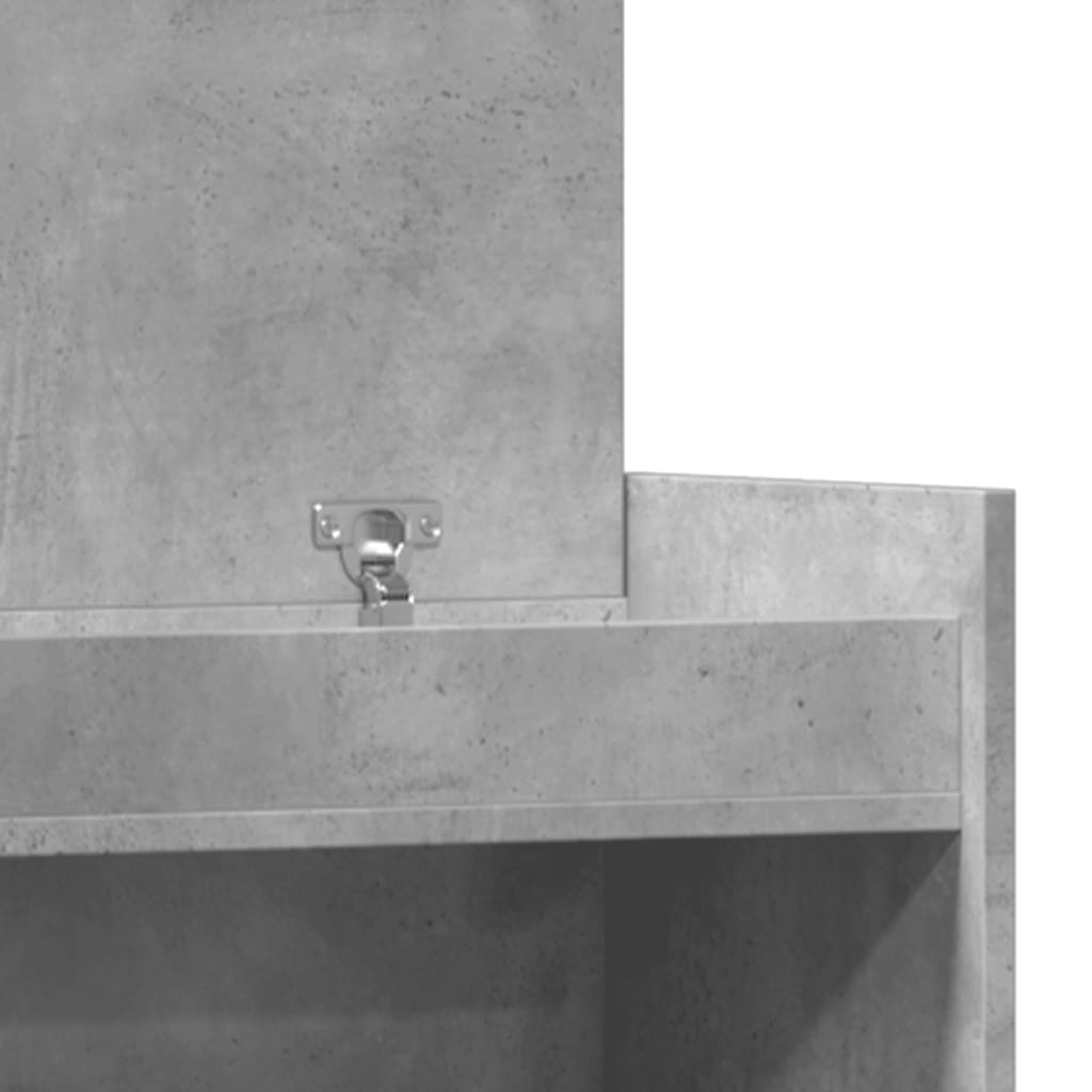 Skohylle betonggrå 100,5x28x100 cm konstruert tre