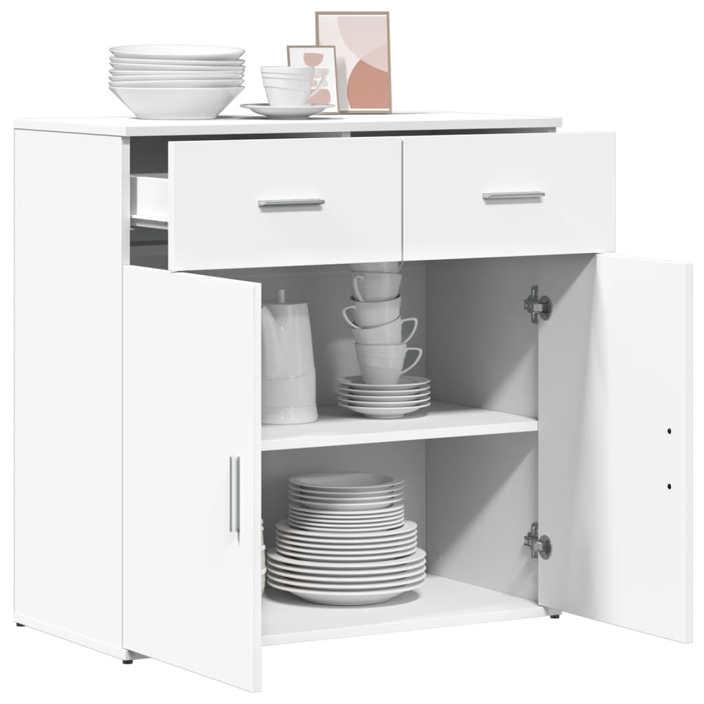 Skjenk hvit 79x38x80 cm konstruert tre