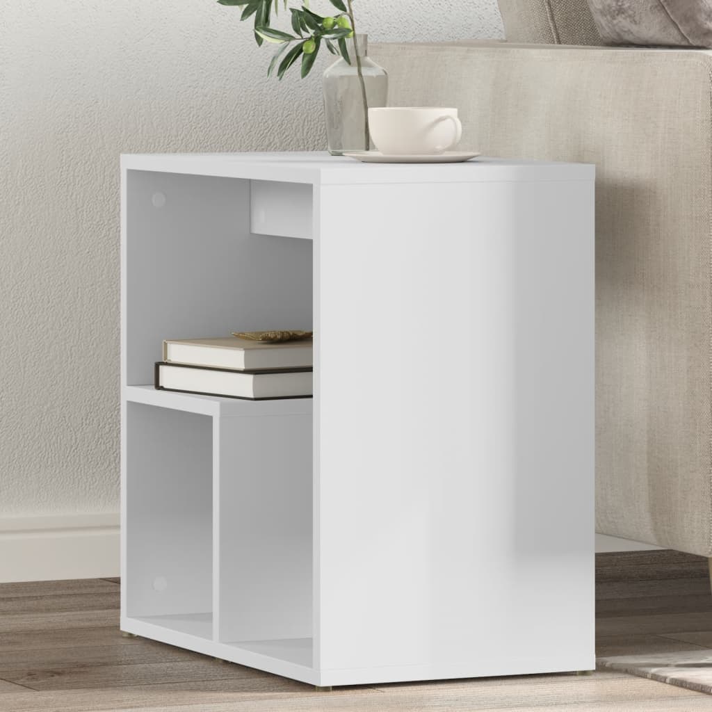 Sidebord 2 stk hvit 50x30x50 cm konstruert tre