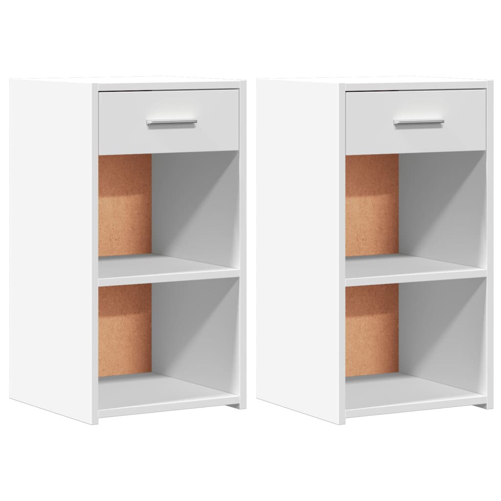 Nattbord 2 stk hvit 35x34x65 cm konstruert tre