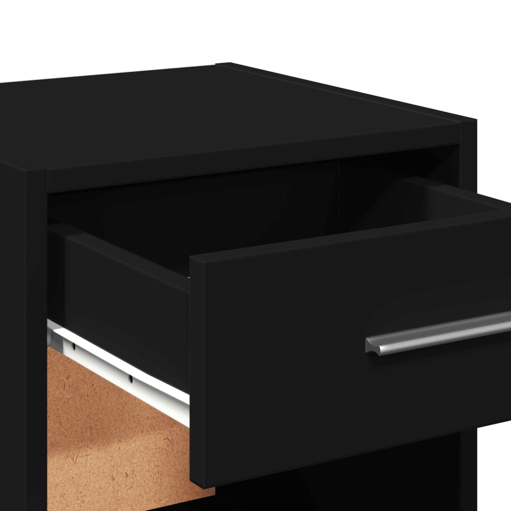 Nattbord 2 stk svart 35x34x65 cm konstruert tre