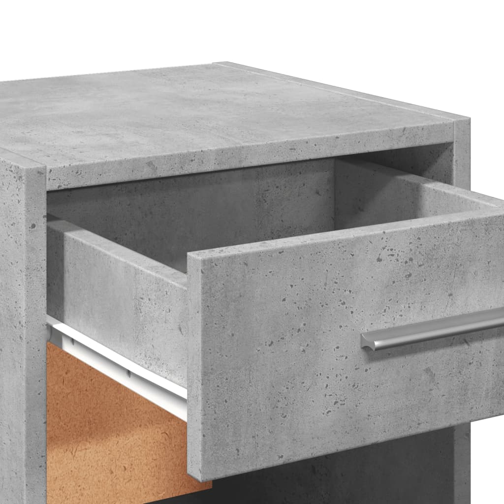 Nattbord 2 stk betonggrå 35x34x65 cm konstruert tre
